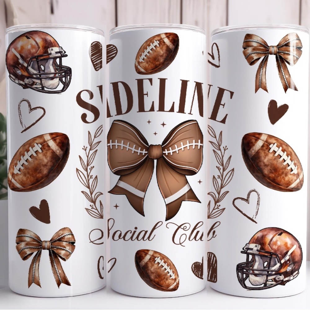 Sideline Social Club Football Tumbler